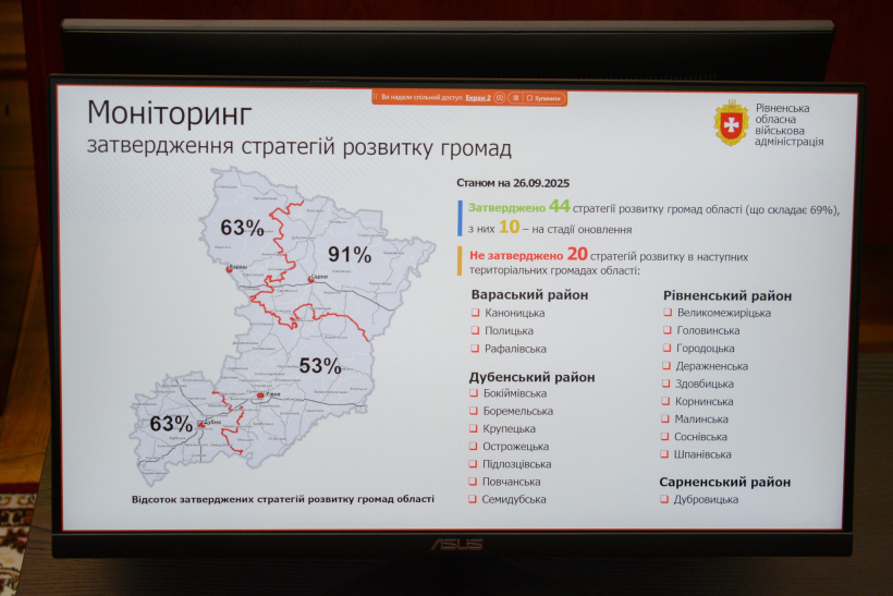 Карта Рівненщини
