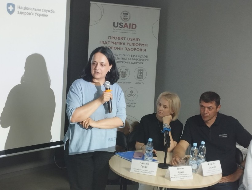 Голова Національної служби здоров’я України Н.Гусак, директорка Західного міжрегіонального департаменту Національної служби здоров'я України Т.Кудик, перший заступник голови ОДА С.Подолін