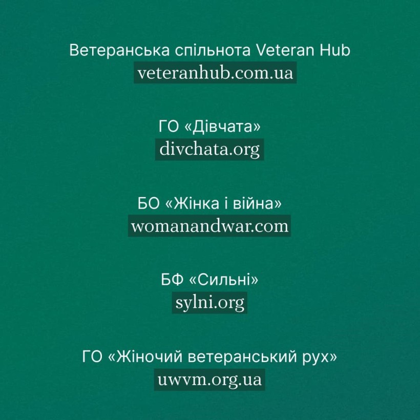 Інфографіка ""Ти як?": Взаємодія з ветеранками"