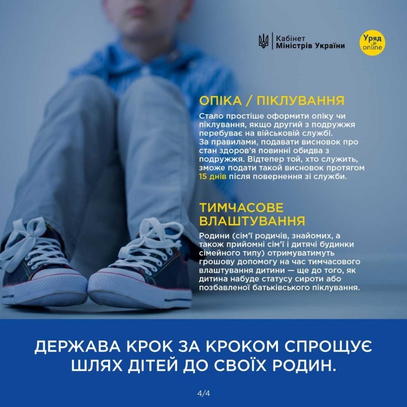 На зображенні - інфографіка з інформацією як прихистити дитину, яка залишилась без батьків