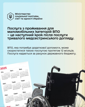 Інфографіка щодо послуги проживання маломобільних категорій ВПО