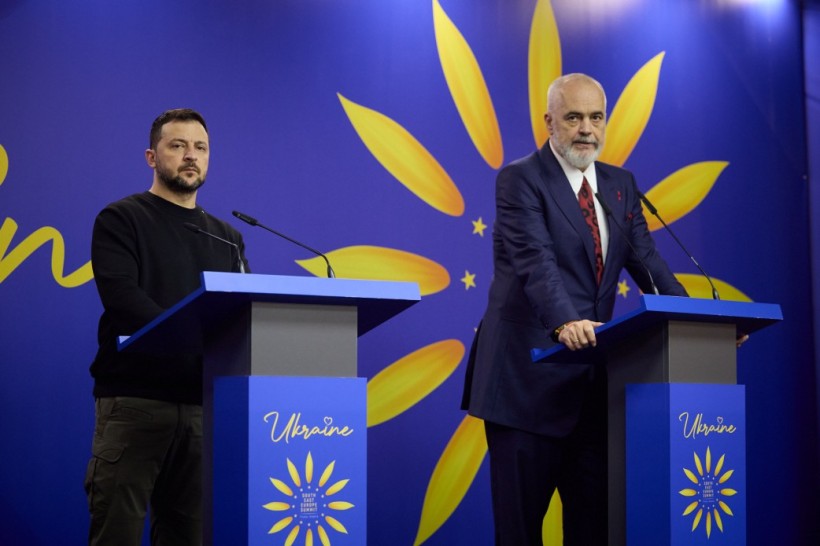 На фото - Президент України В.Зеленський та Прем’єр-міністр Албанії Еді Рама