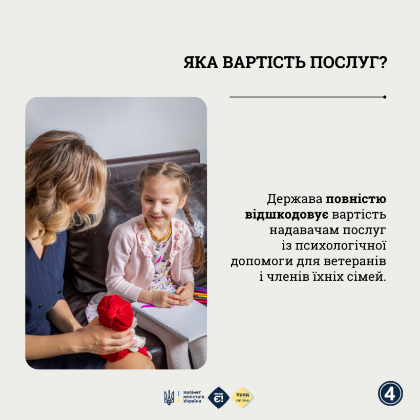 Яка безоплатна психологічна допомога доступна для ветеранів та їхніх родин?