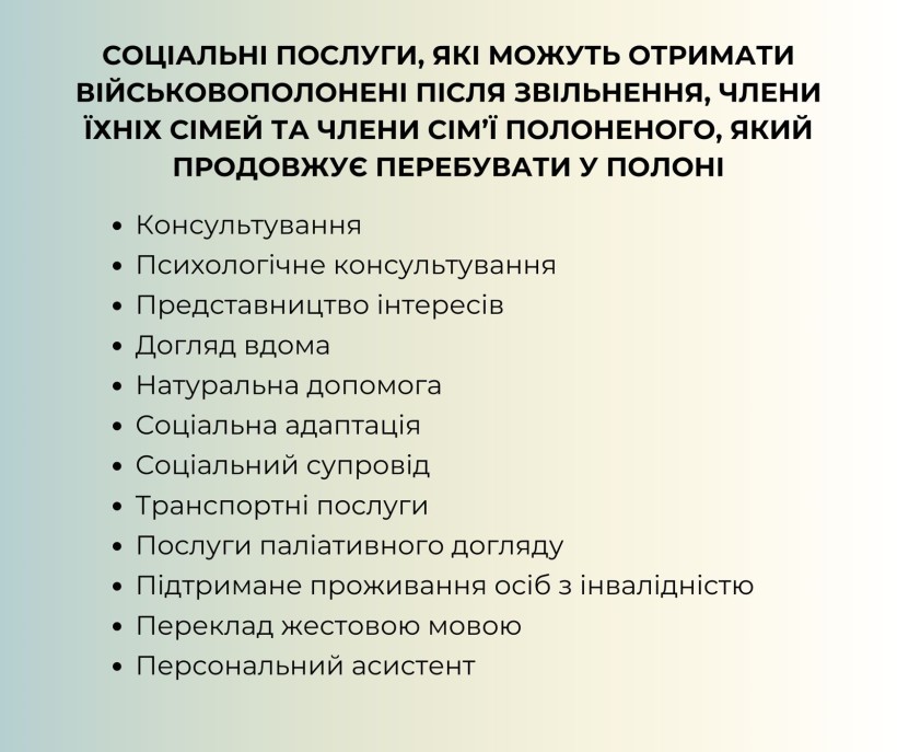 Інфографіка  "Соціальні послуги та допомоги"