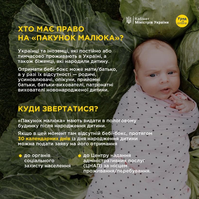 Інфорафіка щодо того, хто має право на "пакунок малюка"