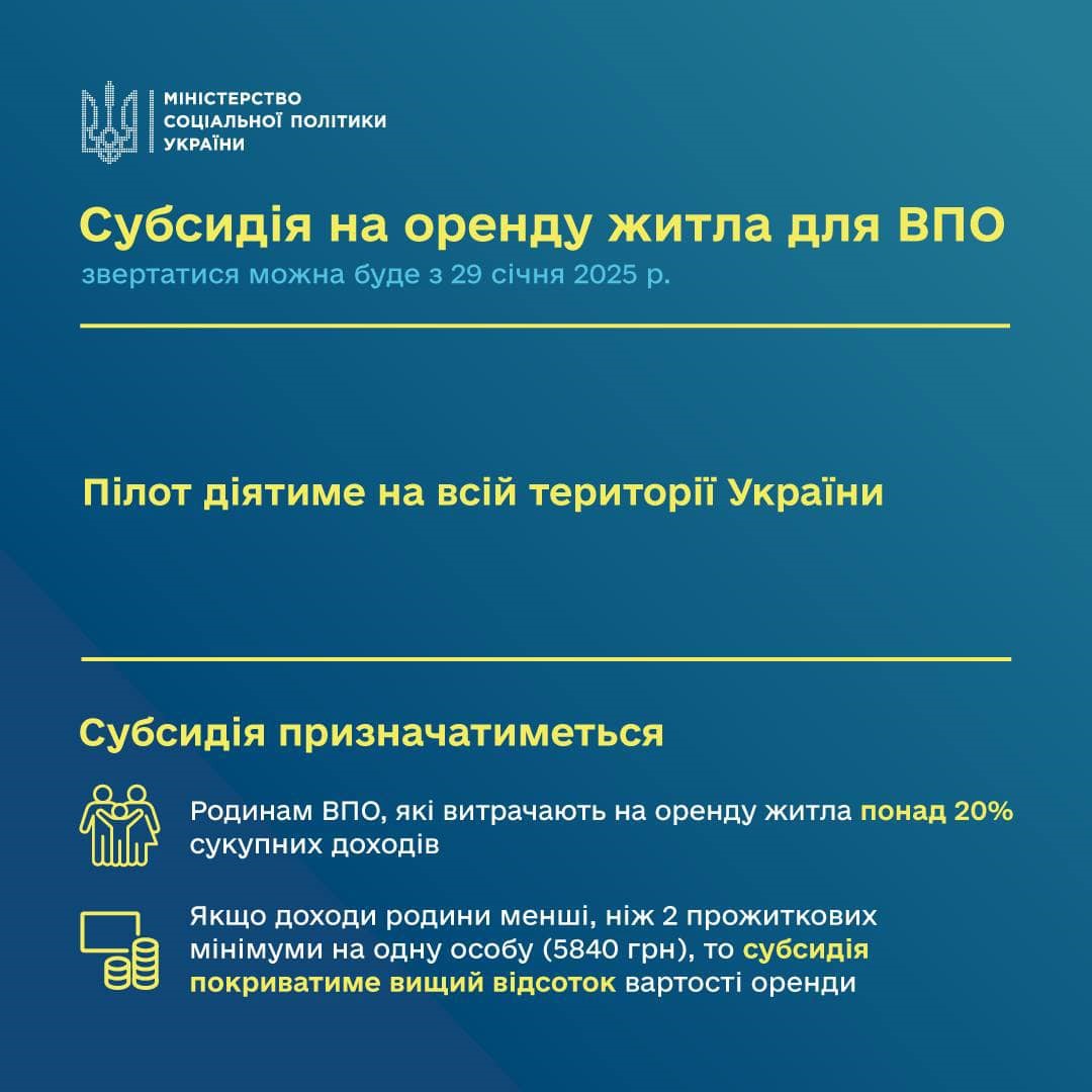 ВПО, які переїхали на Рівненщину, зможуть скористатися субсидією на оренду житла